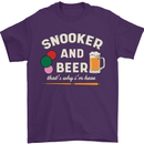 Snooker and Beer That's Why I'm Here Mens T-Shirt 100% Cotton Purple