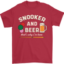 Snooker and Beer That's Why I'm Here Mens T-Shirt 100% Cotton Red