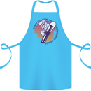 Snowboarding Dont Follow Me Funny Cotton Apron 100% Organic Turquoise