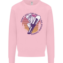 Snowboarding Dont Follow Me Funny Kids Sweatshirt Jumper Light Pink