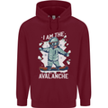 Snowboarding I Am the Avalanche Funny Childrens Kids Hoodie Maroon