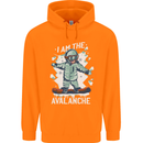 Snowboarding I Am the Avalanche Funny Childrens Kids Hoodie Orange
