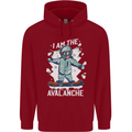 Snowboarding I Am the Avalanche Funny Childrens Kids Hoodie Red