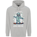 Snowboarding I Am the Avalanche Funny Childrens Kids Hoodie Sports Grey