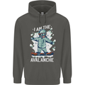 Snowboarding I Am the Avalanche Funny Childrens Kids Hoodie Storm Grey