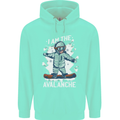 Snowboarding I Am the Avalanche Funny Mens 80% Cotton Hoodie Peppermint