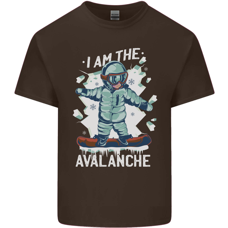 Snowboarding I Am the Avalanche Funny Mens Cotton T-Shirt Tee Top Dark Chocolate