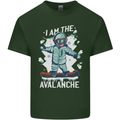 Snowboarding I Am the Avalanche Funny Mens Cotton T-Shirt Tee Top Forest Green