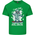 Snowboarding I Am the Avalanche Funny Mens Cotton T-Shirt Tee Top Irish Green