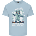 Snowboarding I Am the Avalanche Funny Mens Cotton T-Shirt Tee Top Light Blue