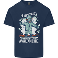 Snowboarding I Am the Avalanche Funny Mens Cotton T-Shirt Tee Top Navy Blue