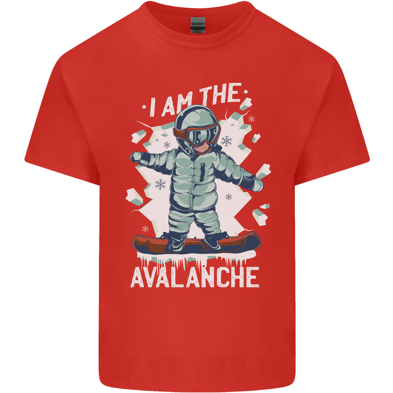 Snowboarding I Am the Avalanche Funny Mens Cotton T-Shirt Tee Top Red