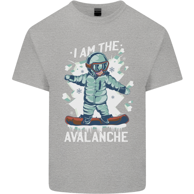 Snowboarding I Am the Avalanche Funny Mens Cotton T-Shirt Tee Top Sports Grey