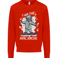 Snowboarding I Am the Avalanche Funny Mens Sweatshirt Jumper Bright Red