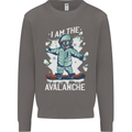 Snowboarding I Am the Avalanche Funny Mens Sweatshirt Jumper Charcoal