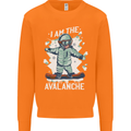 Snowboarding I Am the Avalanche Funny Mens Sweatshirt Jumper Orange