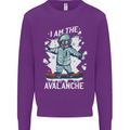 Snowboarding I Am the Avalanche Funny Mens Sweatshirt Jumper Purple