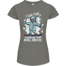 Snowboarding I Am the Avalanche Funny Womens Petite Cut T-Shirt Charcoal