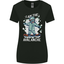Snowboarding I Am the Avalanche Funny Womens Wider Cut T-Shirt Black