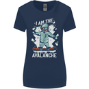 Snowboarding I Am the Avalanche Funny Womens Wider Cut T-Shirt Navy Blue