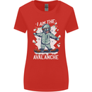 Snowboarding I Am the Avalanche Funny Womens Wider Cut T-Shirt Red