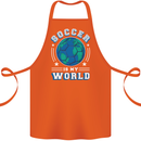 Soccer is My World Football Cotton Apron 100% Organic Orange