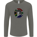 South Africa Bodybuilding Gym Training African Mens Long Sleeve T-Shirt Charcoal