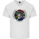 South Africa Bodybuilding Gym Training African Mens V-Neck Cotton T-Shirt White