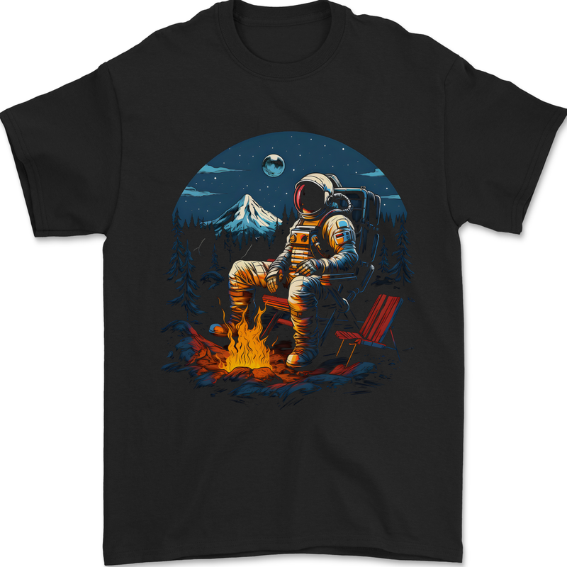 Space Camp Funny Astronaut Camping Mens T-Shirt 100% Cotton Black