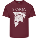 Sparta Helmet Bodybuilding Training Gym Mens Cotton T-Shirt Tee Top Maroon