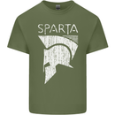 Sparta Helmet Bodybuilding Training Gym Mens Cotton T-Shirt Tee Top Military Green