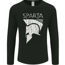 Sparta Helmet Bodybuilding Training Gym Mens Long Sleeve T-Shirt Black