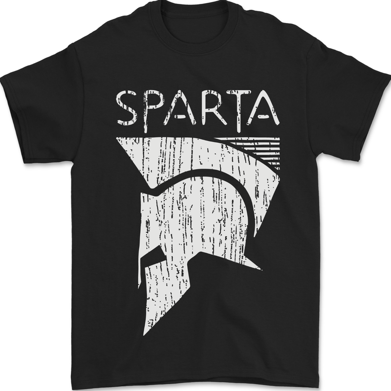Sparta Helmet Bodybuilding Training Gym Mens T-Shirt 100% Cotton Black