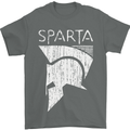 Sparta Helmet Bodybuilding Training Gym Mens T-Shirt 100% Cotton Charcoal
