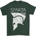 Sparta Helmet Bodybuilding Training Gym Mens T-Shirt 100% Cotton Forest Green