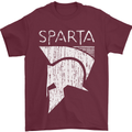 Sparta Helmet Bodybuilding Training Gym Mens T-Shirt 100% Cotton Maroon
