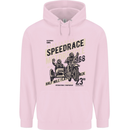 Speedrace Motorcycle Side Car Motorbike Mens 80% Cotton Hoodie Light Pink