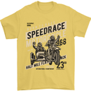 Speedrace Motorcycle Side Car Motorbike Mens T-Shirt 100% Cotton Yellow