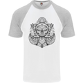 Anchor Skull Sailor Sailing Captain Pirate Ship Mens S/S Baseball T-Shirt White/Sports Grey
