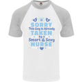 Taken By a Smart Nurse Funny Valentines Day Mens S/S Baseball T-Shirt White/Sports Grey