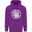 St Patricks Day Kiss Me Im a Little Bit Irish Childrens Kids Hoodie Purple