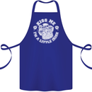 St Patricks Day Kiss Me Im a Little Bit Irish Cotton Apron 100% Organic Royal Blue