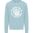 St Patricks Day Kiss Me Im a Little Bit Irish Kids Sweatshirt Jumper Light Blue