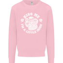 St Patricks Day Kiss Me Im a Little Bit Irish Kids Sweatshirt Jumper Light Pink