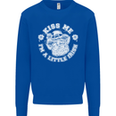 St Patricks Day Kiss Me Im a Little Bit Irish Kids Sweatshirt Jumper Royal Blue