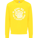 St Patricks Day Kiss Me Im a Little Bit Irish Kids Sweatshirt Jumper Yellow