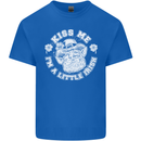St Patricks Day Kiss Me Im a Little Bit Irish Kids T-Shirt Childrens Royal Blue