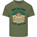 St Patricks Day Shut Up Liver Beer Alcohol Funny Mens Cotton T-Shirt Tee Top Military Green