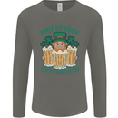 St Patricks Day Shut Up Liver Funny Beer Alcohol Mens Long Sleeve T-Shirt Charcoal