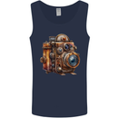 Steampunk Camera Photographer Photography Mens Vest Tank Top Navy Blue